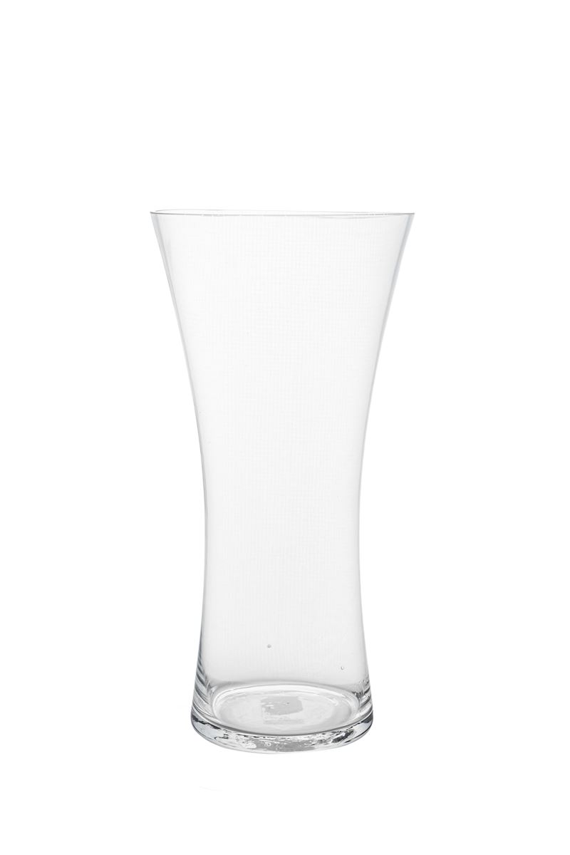 12 Inch Clear Hour Glass Vase 6"W x 12"H -- 6 Per Case