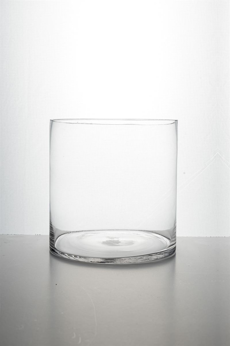 8 Inch Clear Cylinder Glass Vase 8W x 8H -- 12 Per Case
