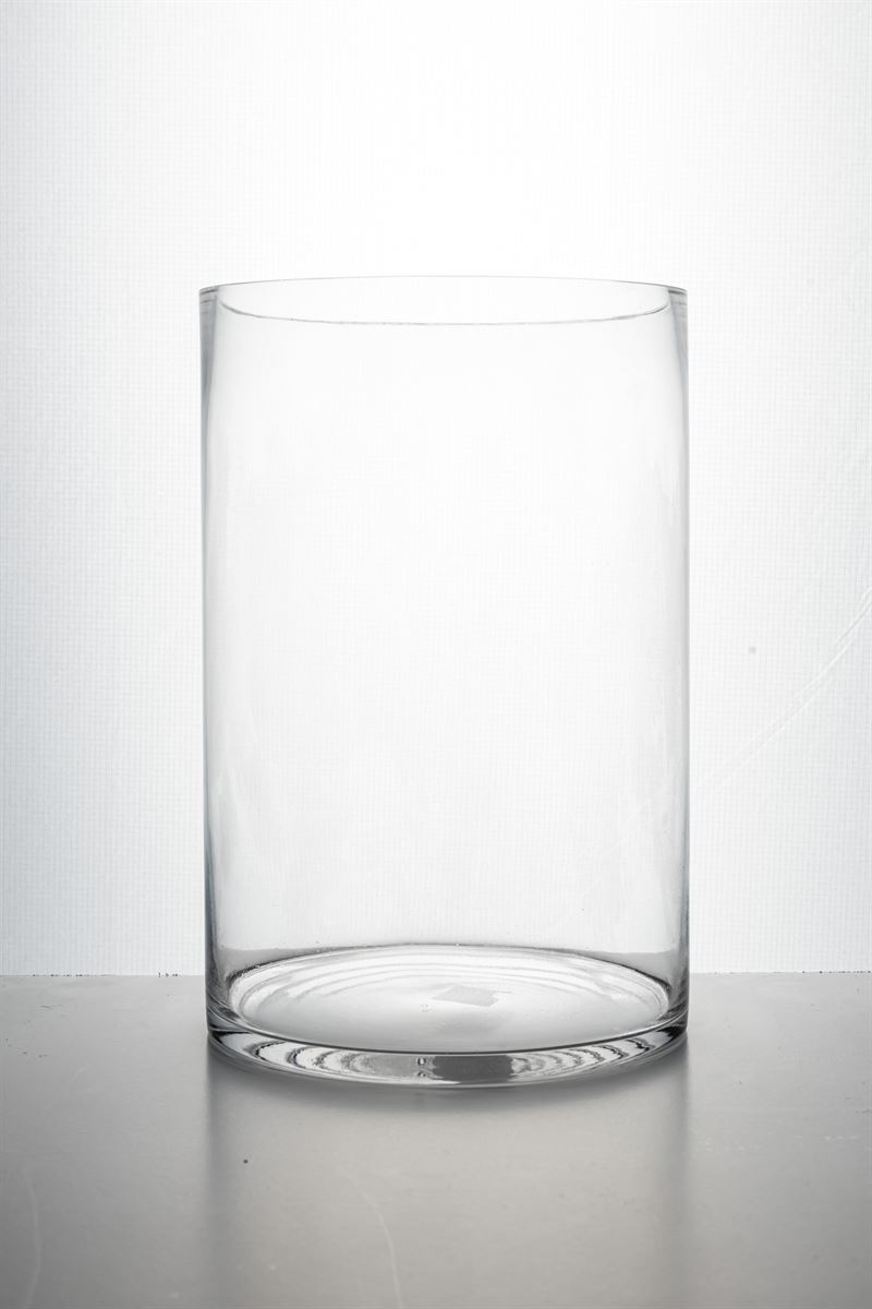 12 Inch Clear Cylinder Glass Vase 8W x 12H -- 6 Per Case