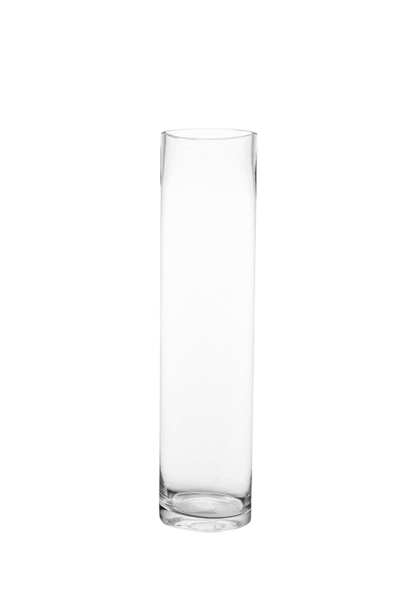 16 Inch Clear Cylinder Glass Vase 4"W x 16"H -- 12 Per Case