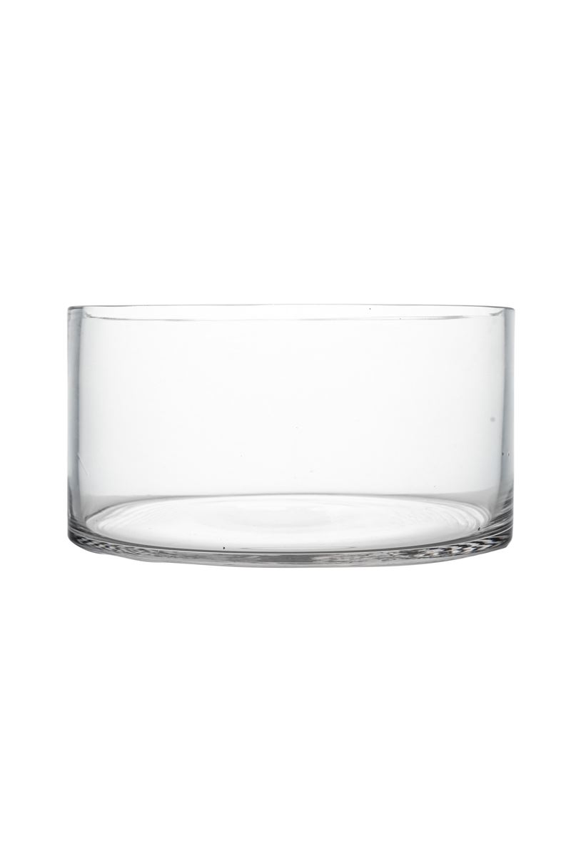 4 Inch Clear Cylinder Glass Vase 8"W x 4"H -- 12 Per Case