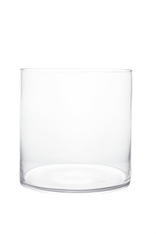 10 Inch Clear Cylinder Glass Vase 10"W x 10"H -- 2 Per Case
