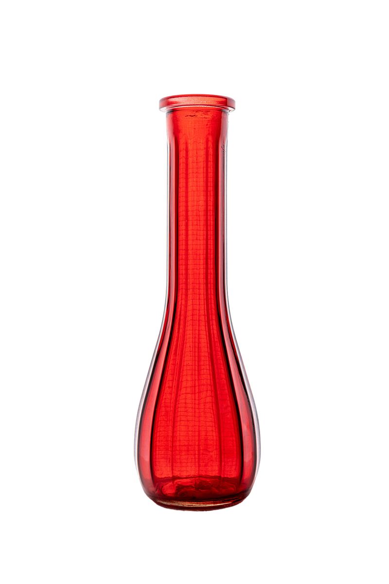 8.5 Inch Red Bud Glass Vase 1.75"W x 8.5"H -- 24 Per Case