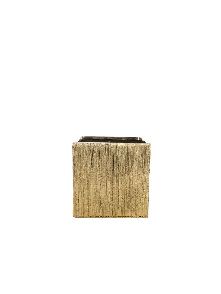 4 Inch Rose Gold Cube Ceramic Vase 4"W x 4"H -- 36 Per Case