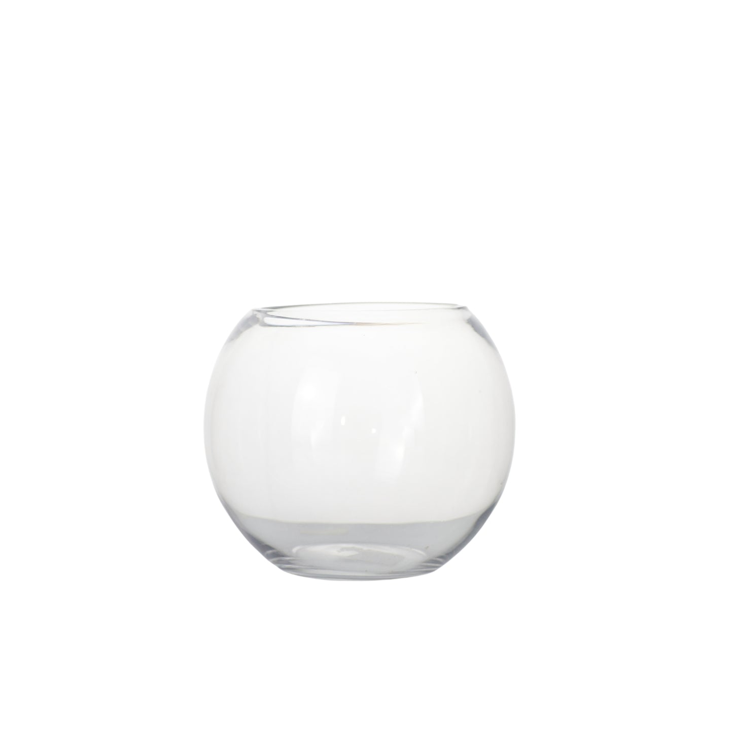 6.5 Inch Clear Fishbowl Glass Vase 8"D x 5"W x 6.5"H -- 8 Per Case