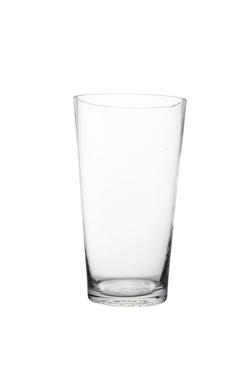 8 Inch Clear Cup Glass Vase 4.5"W x 8"H -- 12 Per Case