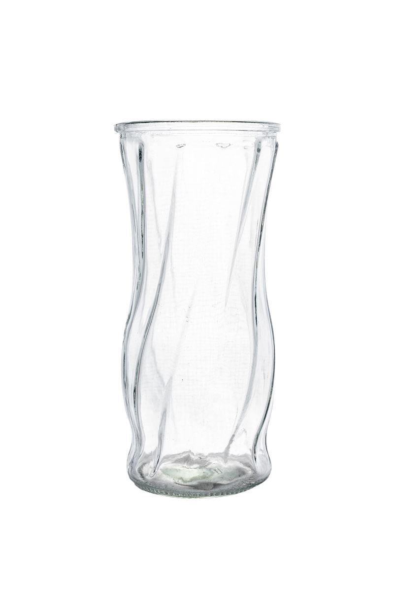 8.5 Inch Clear Illusion Glass Vase 4"W x 8.5"H -- 12 Per Case