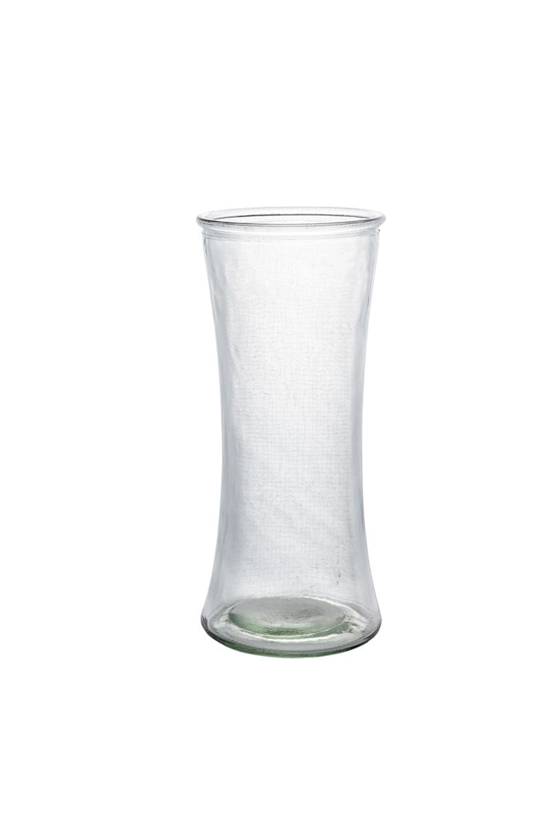 10 Inch Clear Hour Glass Vase 4"W x 10"H -- 12 Per Case