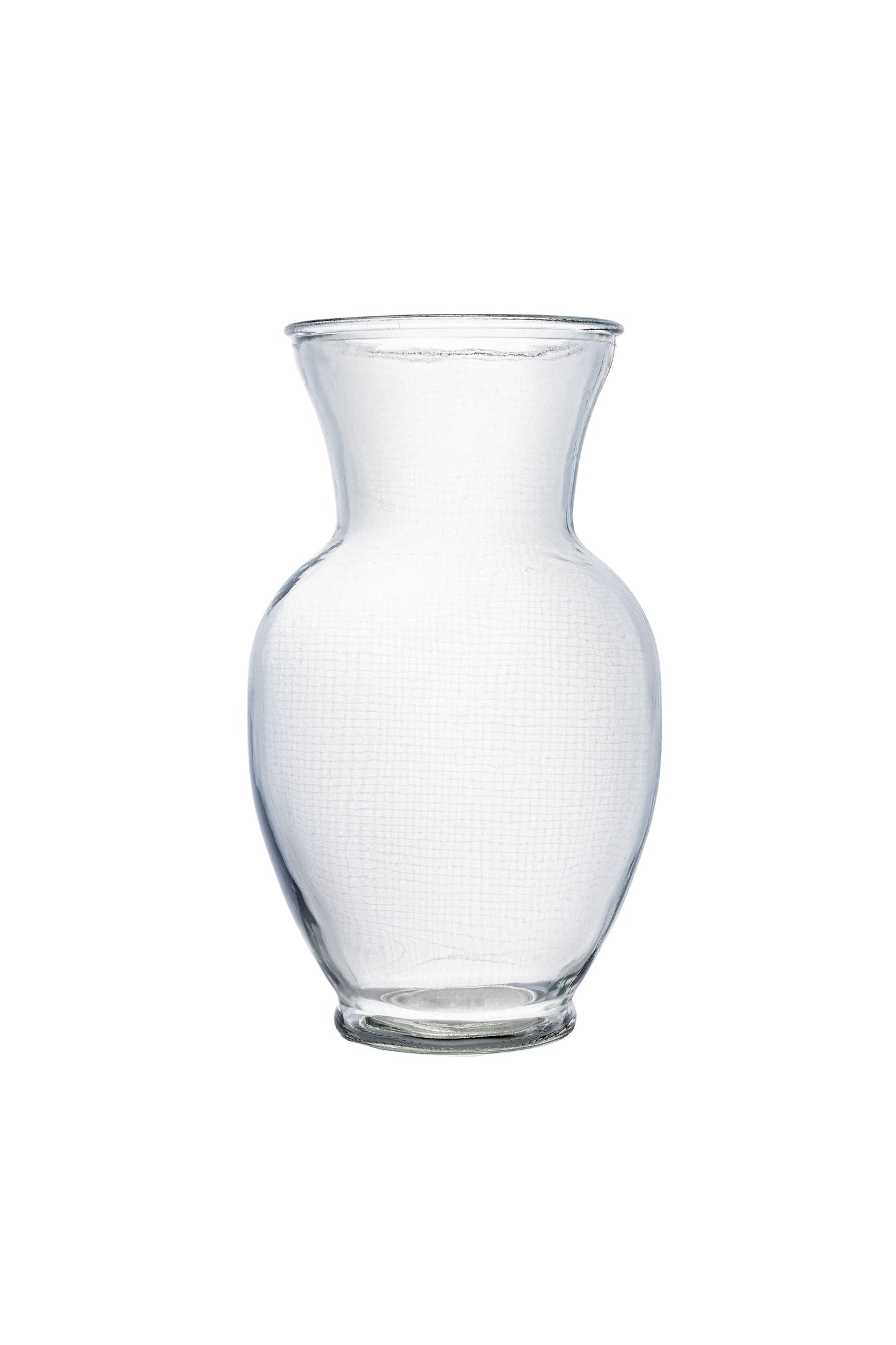 9 Inch Clear Belly Glass Vase 4"W x 9"H -- 12 Per Case