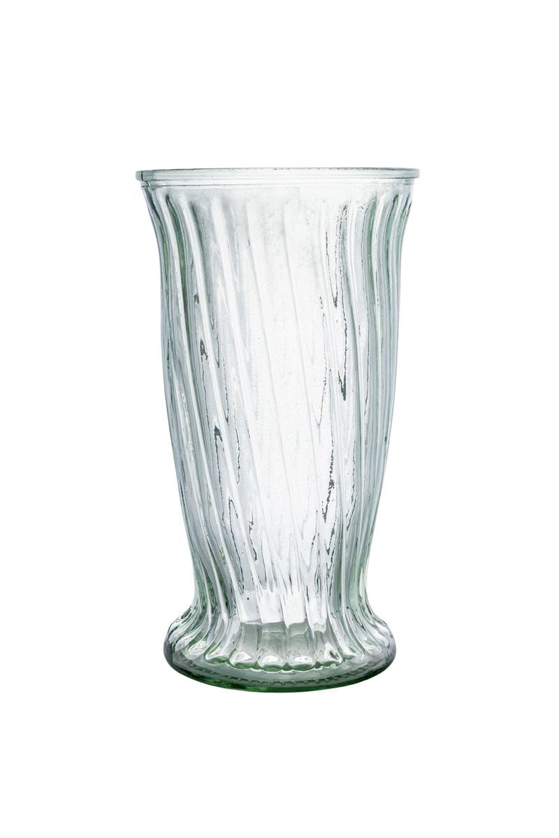 12 Inch Clear Cup Glass Vase 7"W x 12"H -- 6 Per Case