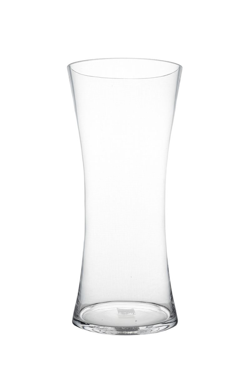 13.75 Inch Clear Hour Glass Vase 6.5"W x 13.75"H -- 6 Per Case