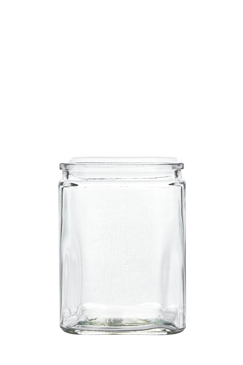 6 Inch Clear Square Glass Vase 4.5"W x 6"H -- 12 Per Case