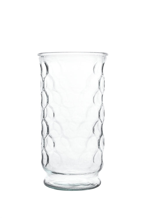 10 Inch Clear Hour Footed Cobblestone Glass Vase 5.25"W x 10"H -- 12 Per Case