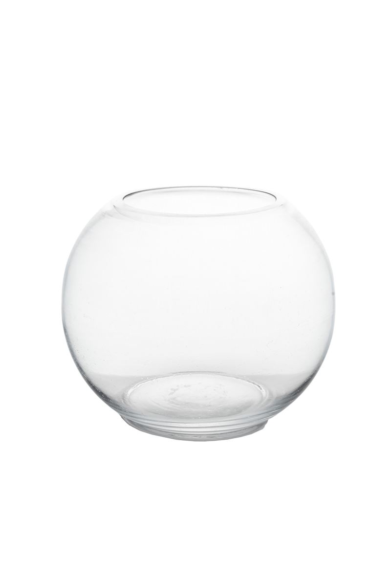 4.5 Inch Clear Fishbowl Glass Vase 6"D x 4"W x 4.5"H -- 48 Per Case