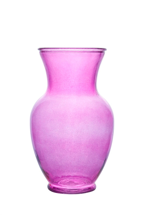 11 Inch Pink Ginger Glass Vase 5"W x 11"H -- 6 Per Case
