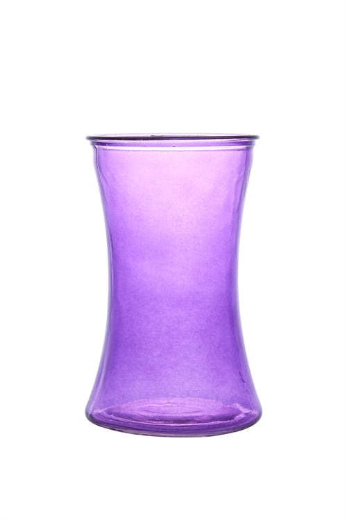 8 Inch Purple Hour Glass Vase 5"W x 8"H -- 12 Per Case