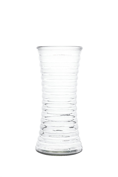10 Inch Clear Gathering Glass Vase 4.5"W x 10"H -- 12 Per Case