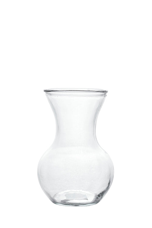 7.5 Inch Clear Belly Glass Vase 4"W x 7.5"H -- 12 Per Case
