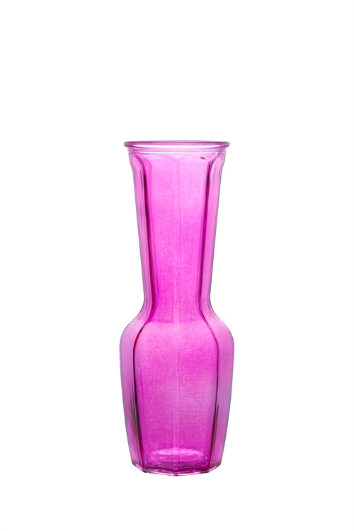9 Inch Pink Bunch Glass Vase 3"W x 9"H -- 24 Per Case