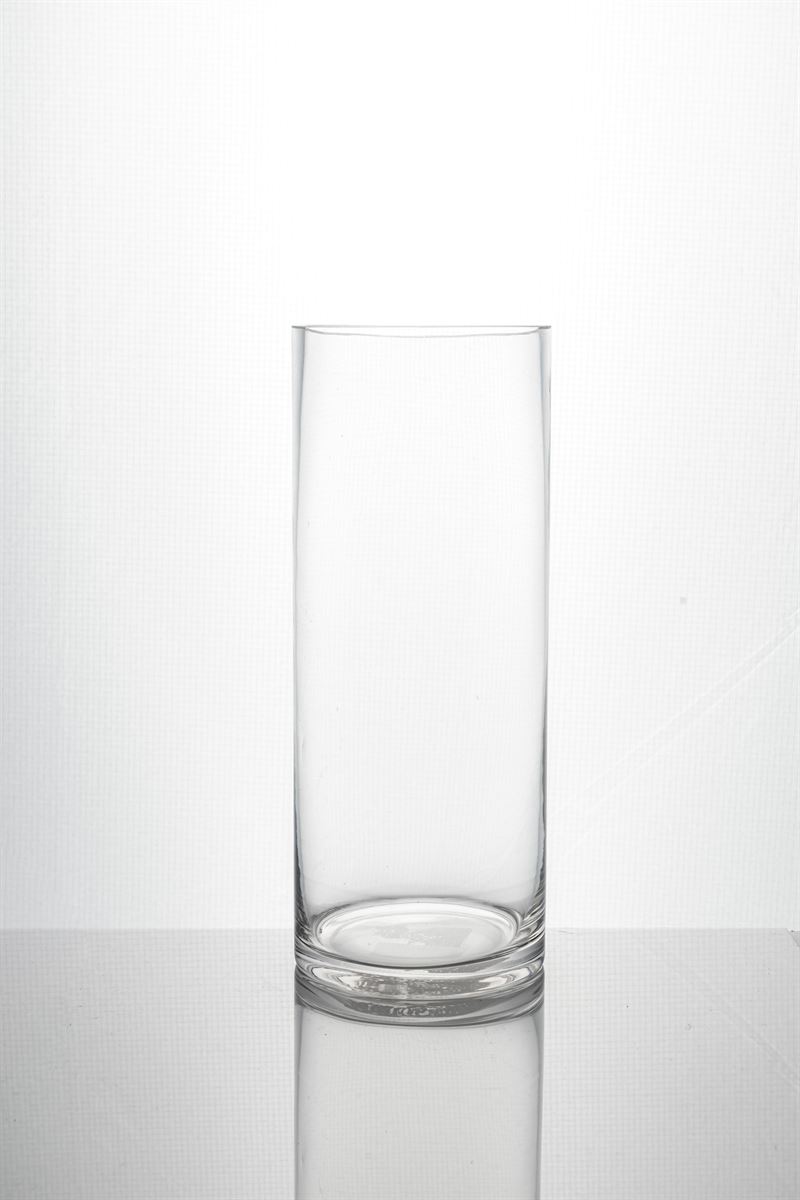 10 Inch Clear Cylinder Glass Vase 4W x 10H -- 18 Per Case