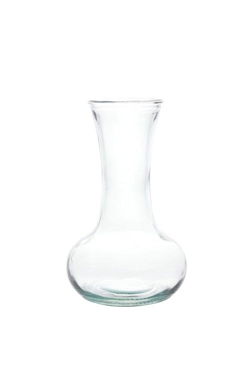 8 Inch Clear Belly Glass Vase 2.75"W x 8"H -- 12 Per Case