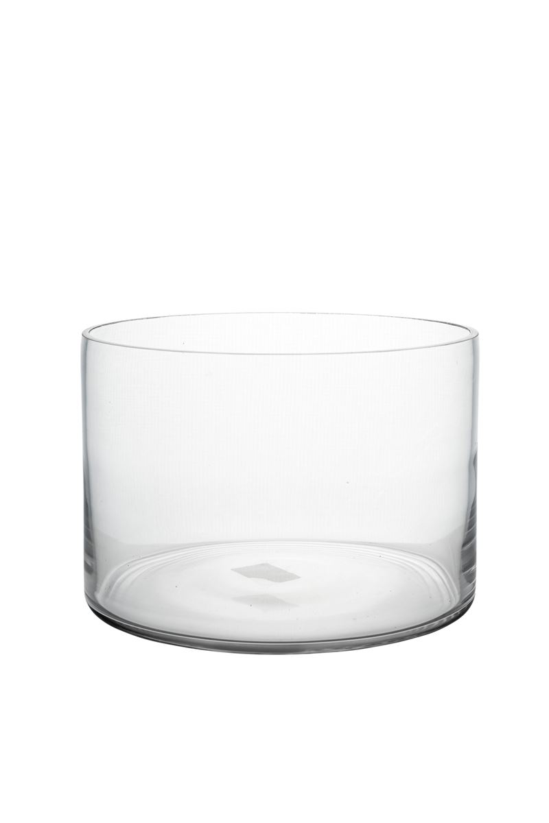 6 Inch Clear Cylinder Glass Vase 9"W x 6"H -- 8 Per Case
