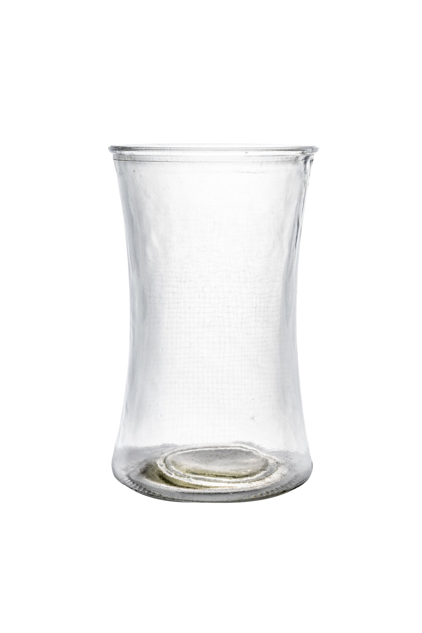 6.5 Inch Clear Hour Glass Vase 4"W x 6.5"H -- 12 Per Case
