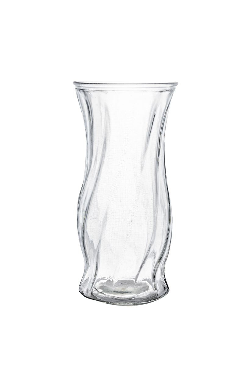 9.75 Inch Clear Illusion Glass Vase 4.75"W x 9.75"H -- 12 Per Case