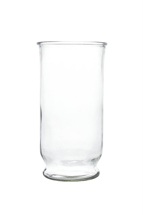 10 Inch Clear Hurricane Footed Glass Vase 5"W x 10"H -- 12 Per Case