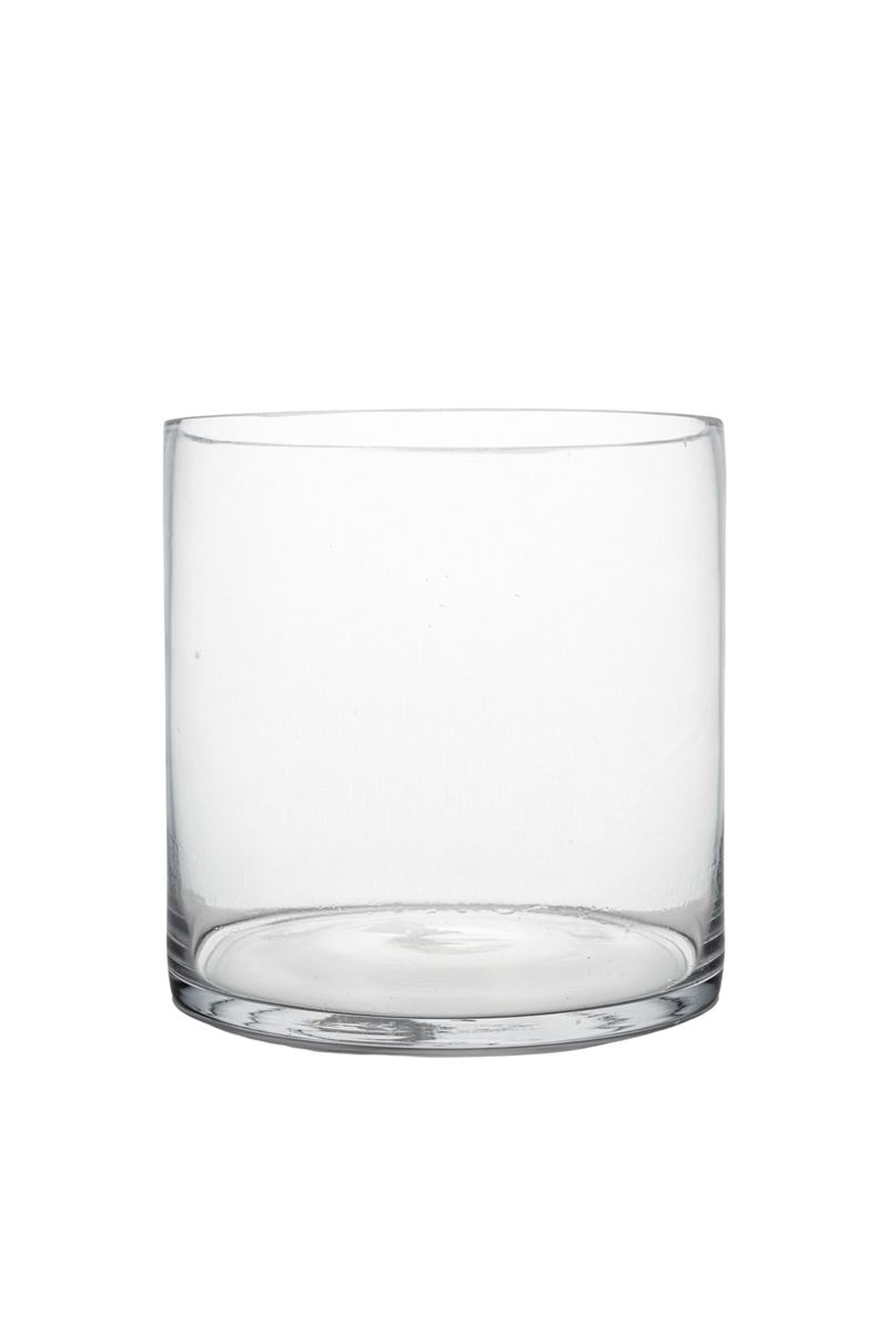 7 Inch Clear Cylinder Glass Vase 7"W x 7"H -- 6 Per Case
