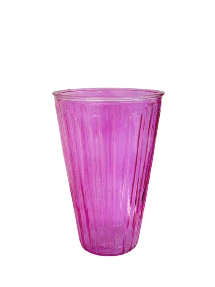 10 Inch Pink Cup Glass Vase 6.25"W x 10"H -- 6 Per Case