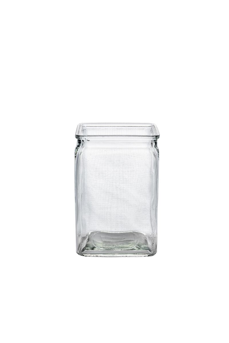 6 Inch Clear Rectangle Glass Vase 4"L x 3"W x 6"H -- 12 Per Case