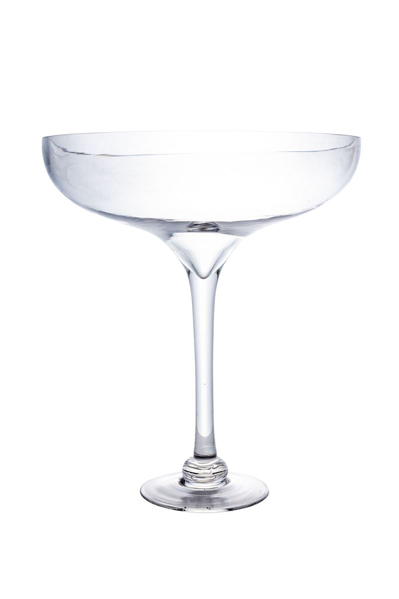 16 Inch Clear Martini Glass Vase 14"W x 16"H -- 1 Per Case
