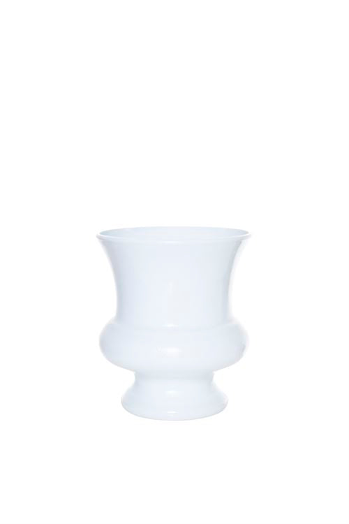 8 Inch White Plastic Urn 6.5"W x 8"H -- 12 Per Case