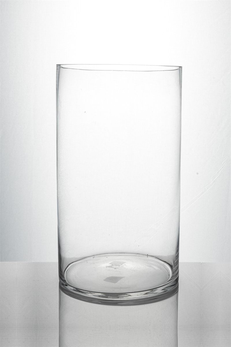 14 Inch Clear Cylinder Glass Vase 8W x 14H -- 4 Per Case