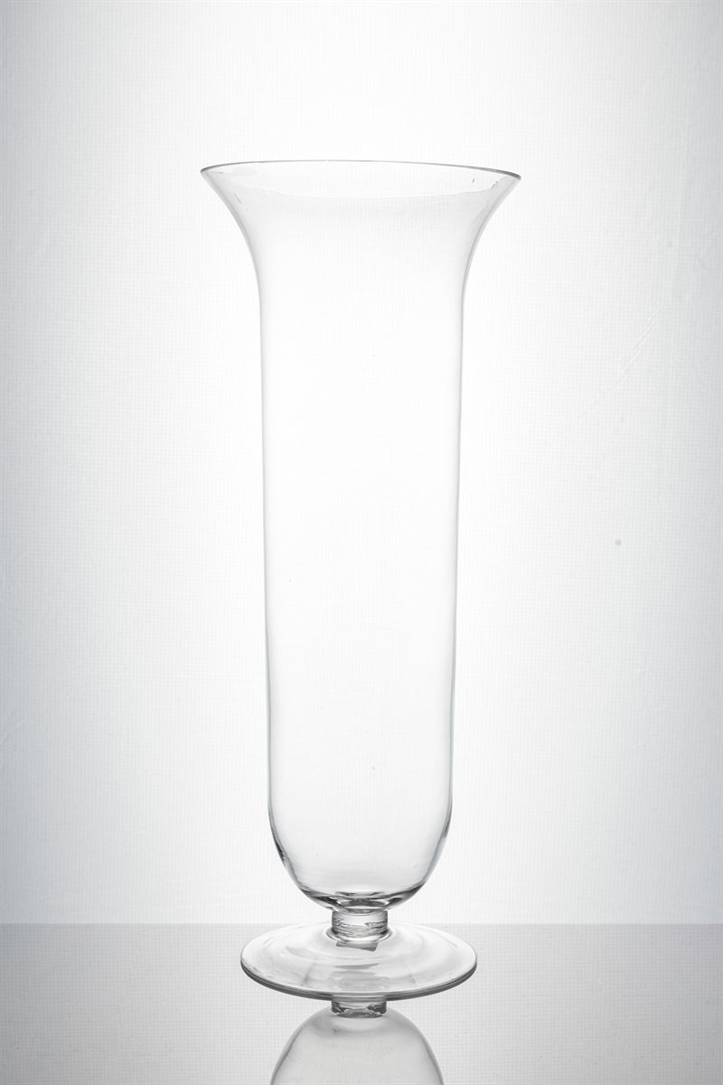 19.5 Inch Clear Cup Pedestal Glass Vase 8W x 19.5H -- 2 Per Case