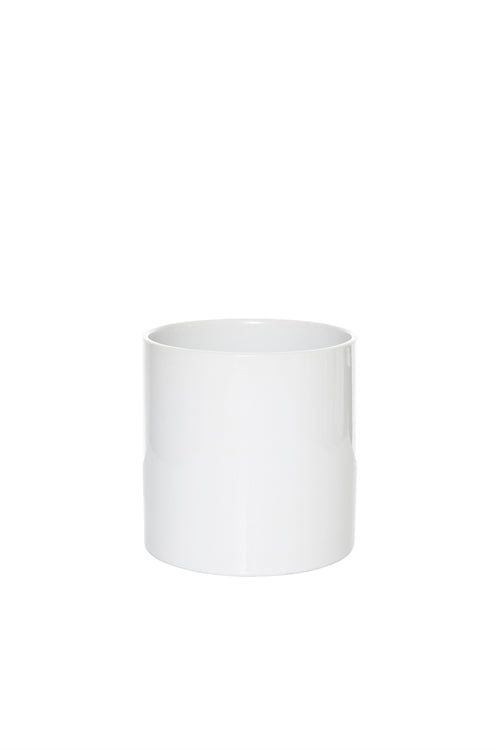 5 Inch Glossy White Cylinder Ceramic Vase 5W x 5H -- 24 Per Case