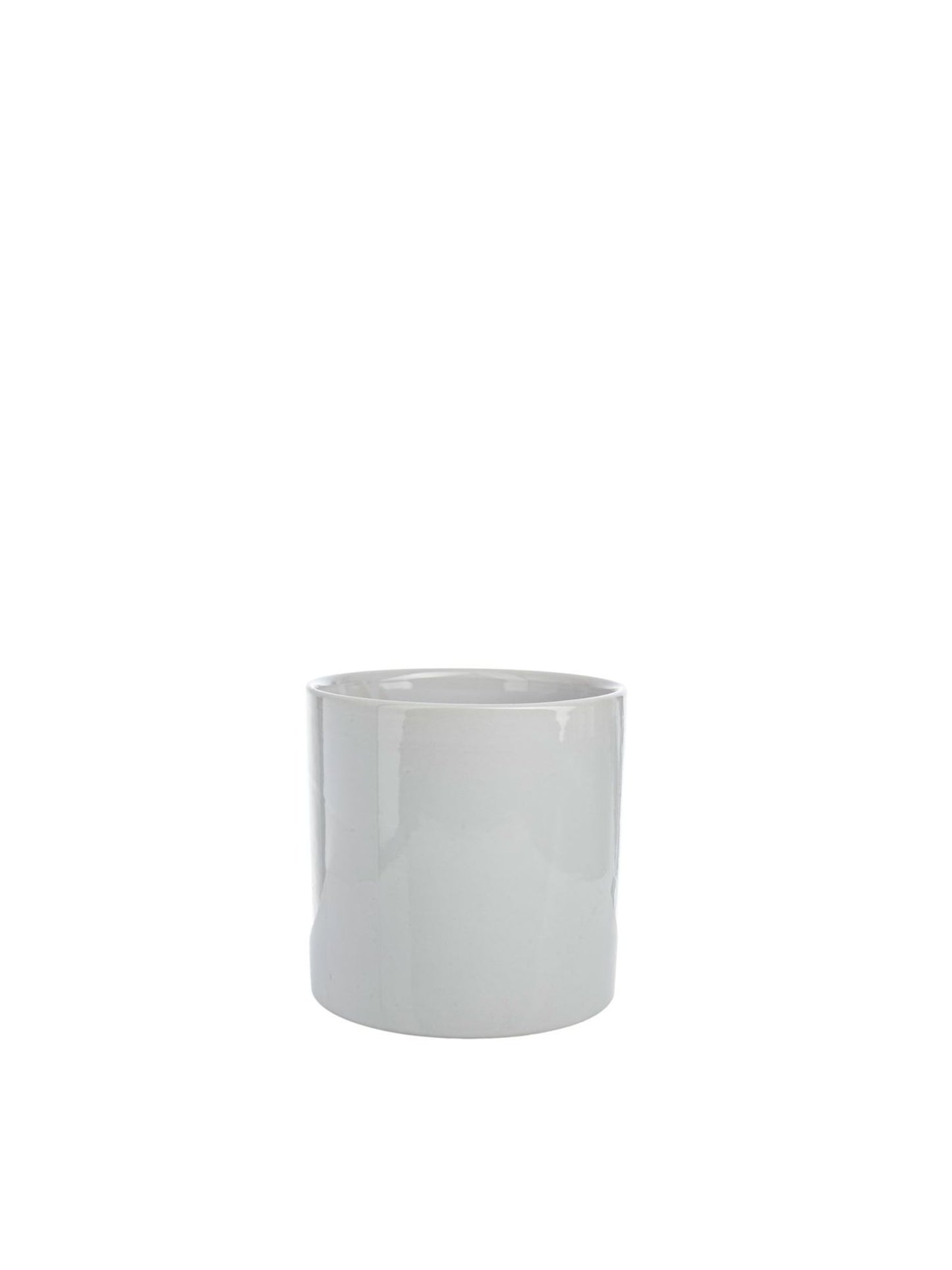 6 Inch Glossy White Cylinder Ceramic Vase 6"W x 6"H -- 12 Per Case