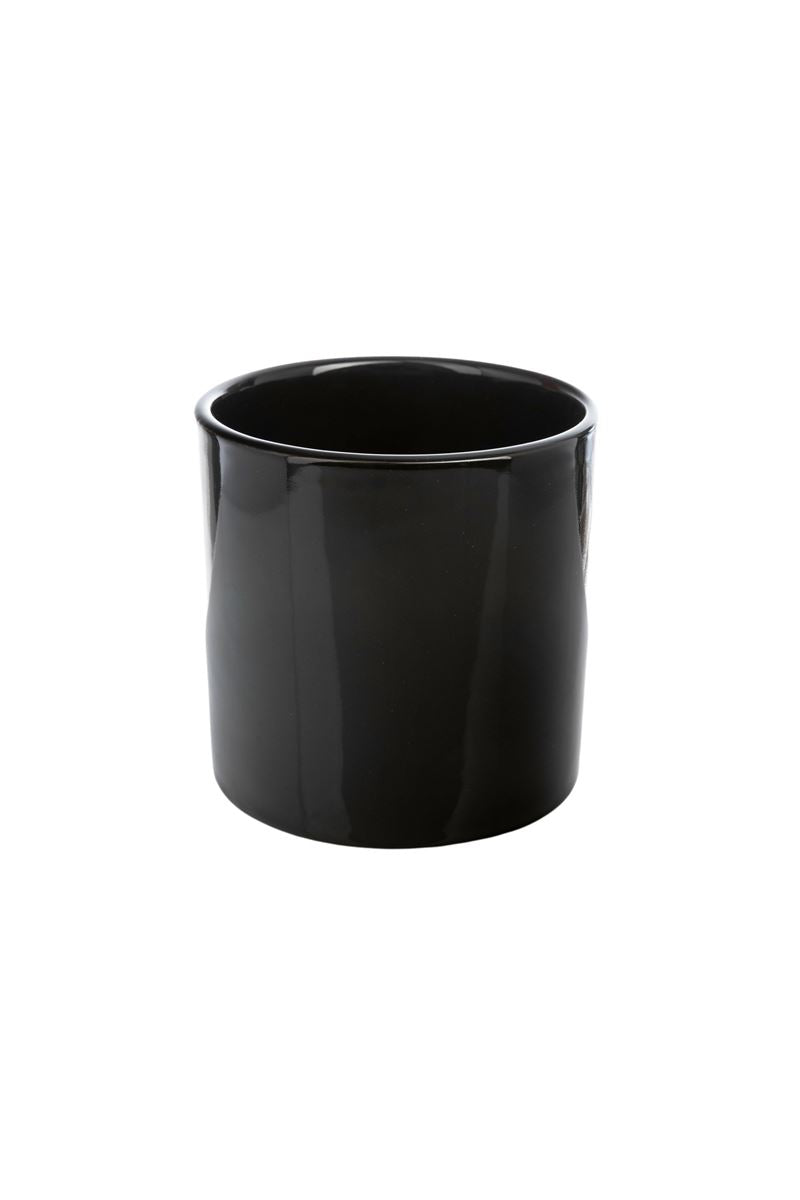 4 Inch Shiny Black Cylinder Ceramic Vase 4"W x 4"H -- 36 Per Case