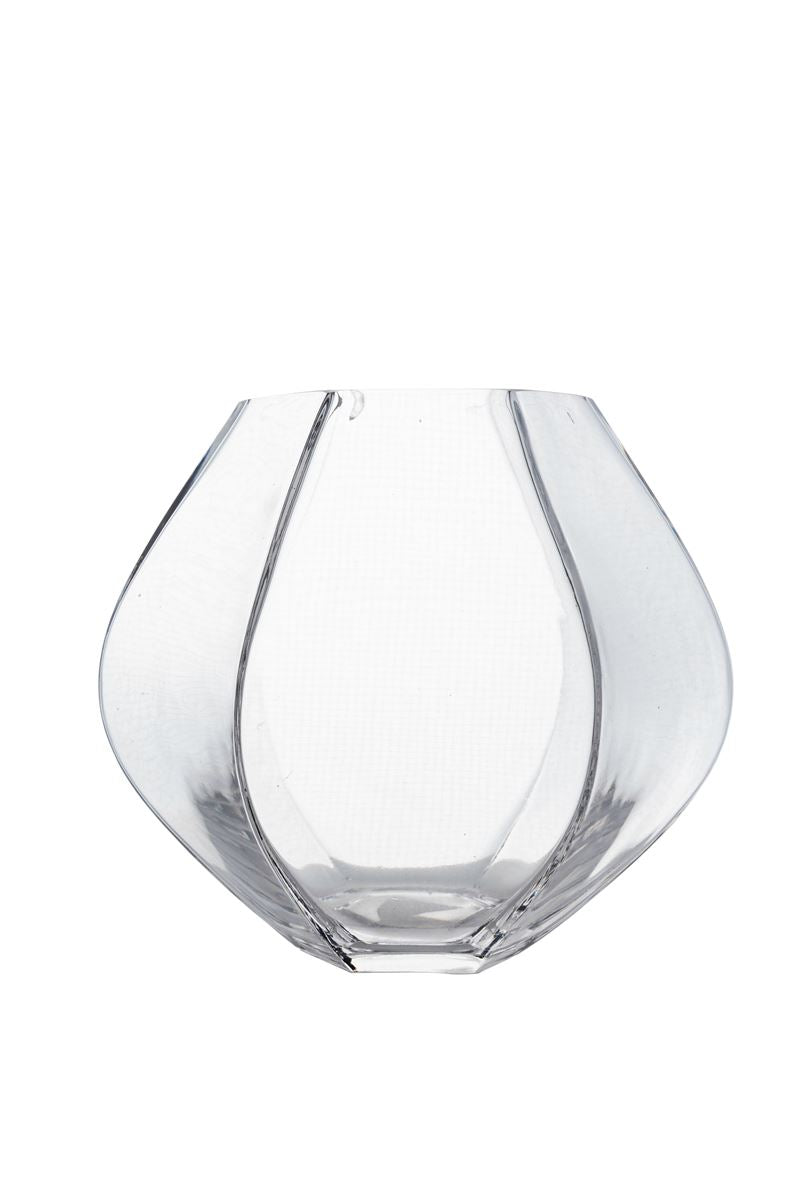 7.5 Inch Clear Hexagon Fishbowl Glass Vase 8"D x 4"W x 7.5"H -- 12 Per Case