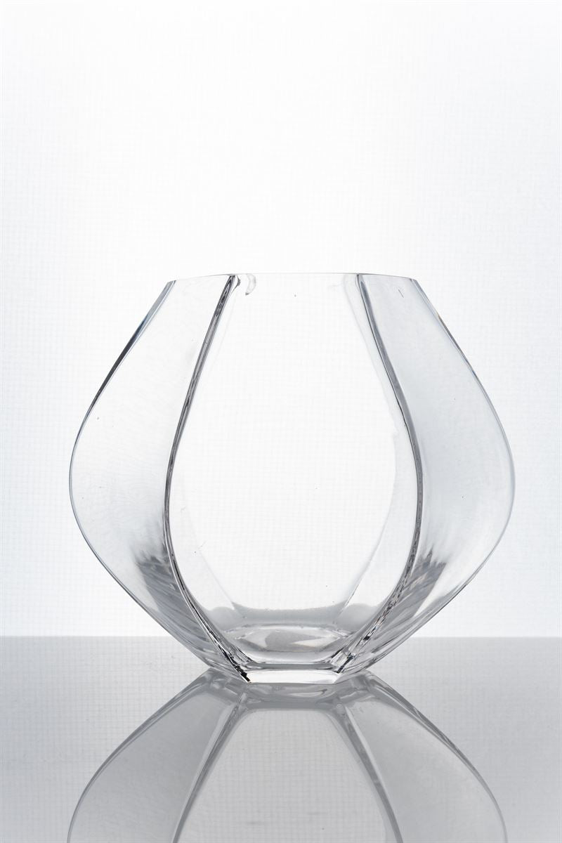 7.5 Inch Clear Hexagon Fishbowl Glass Vase 8D x 4W x 7.5H -- 12 Per Case