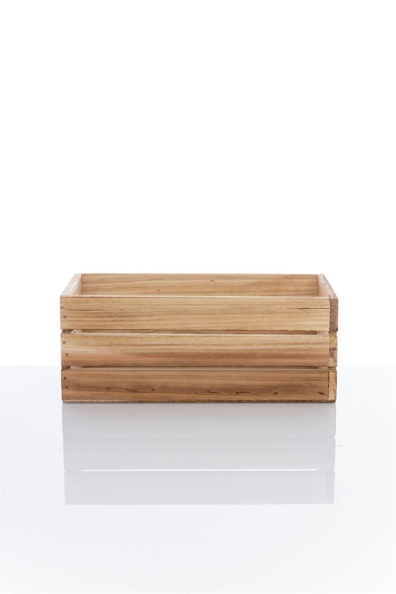 4 Inch Natural Rectangular Wooden Planter w/ Plastic Liner 10L x 5W x 4H -- 18 Per Case