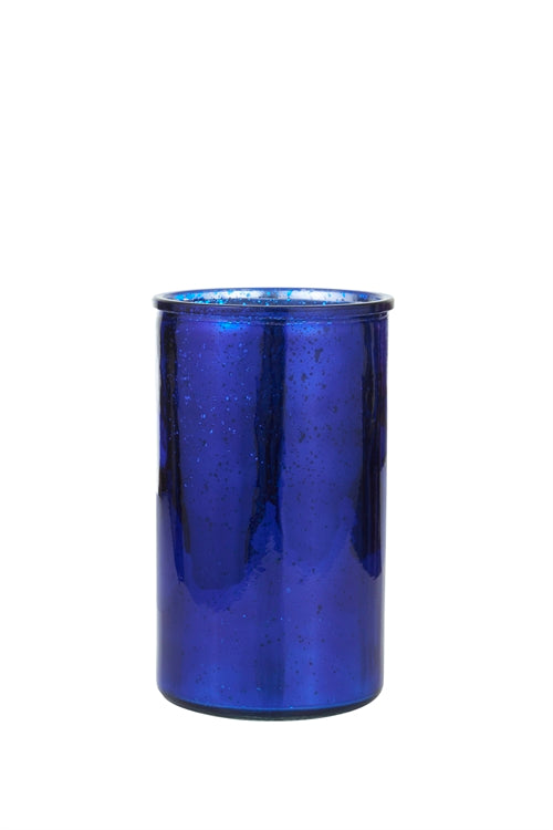 8 Inch Mercury Blue Cylinder Glass Vase 4.75"W x 8"H -- 12 Per Case
