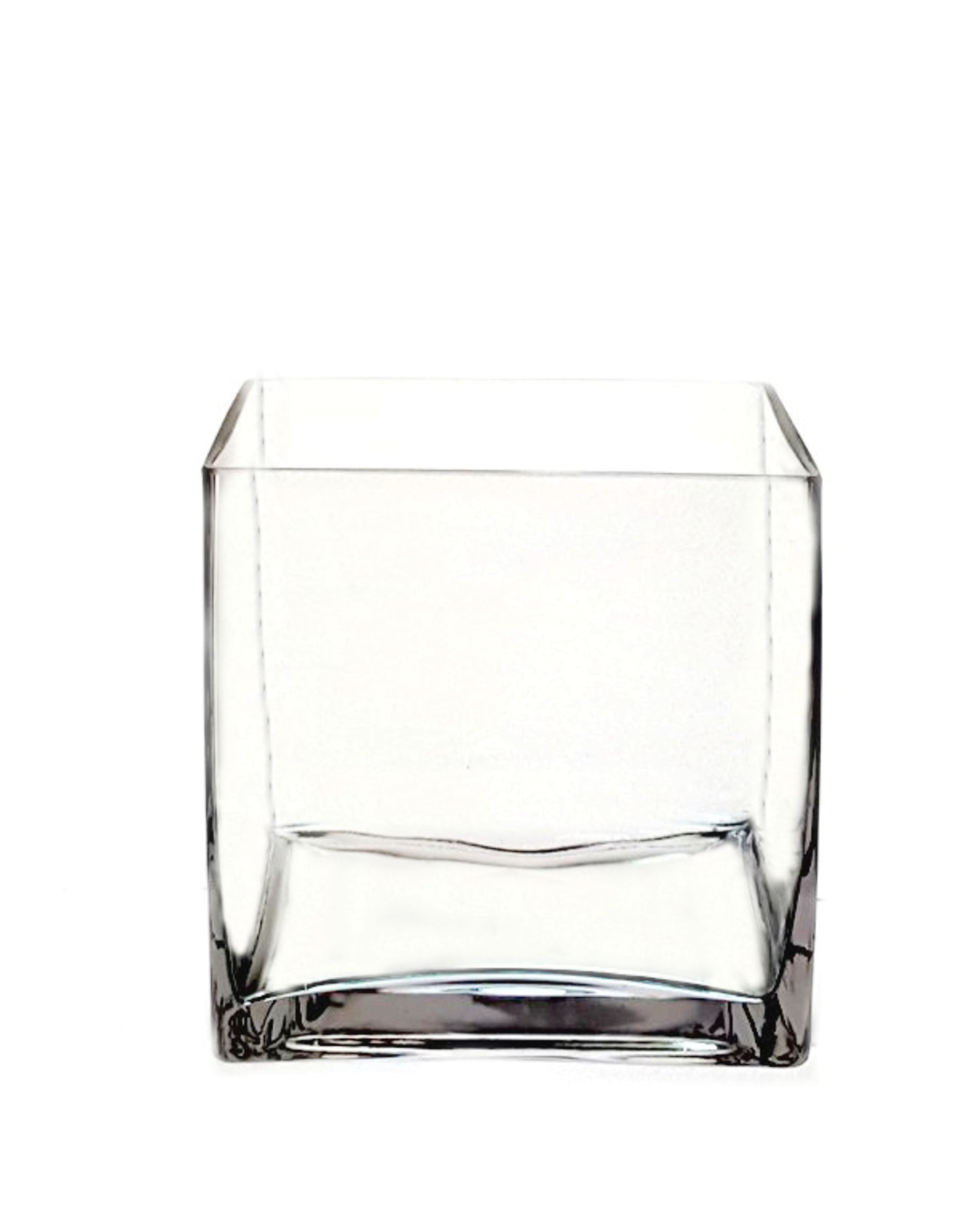 6 Inch Clear Cube Glass Vase 6"W x 6"H -- 12 Per Case