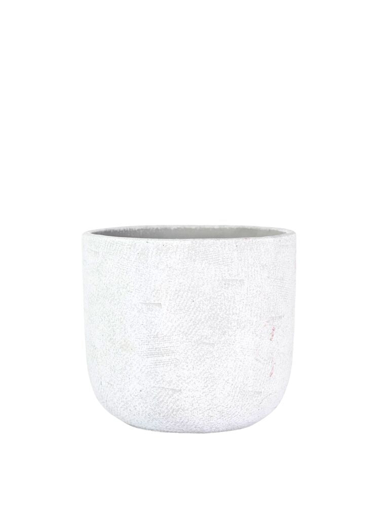 5 Inch White Bullet Cement Planter 5.5W x 5H -- 8 Per Case