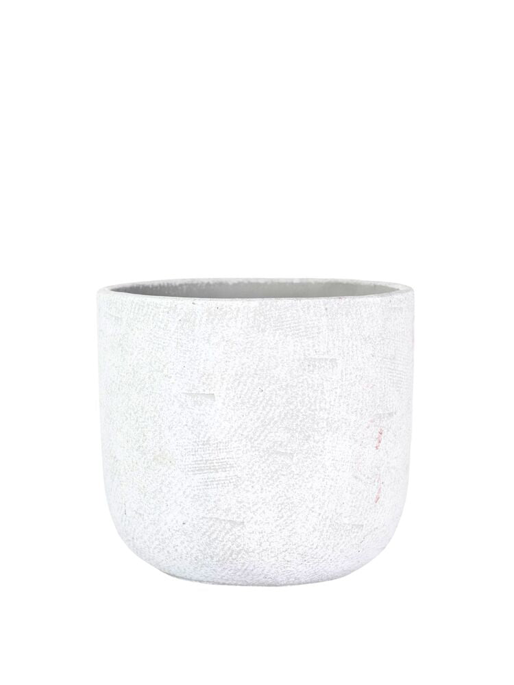 6.5 Inch White Bullet Cement Planter 6.5W x 6.5H -- 6 Per Case