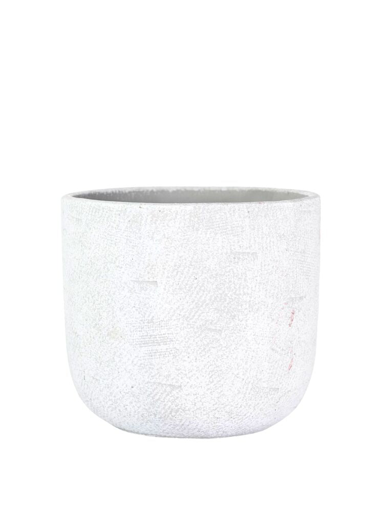 8.5 Inch White Bullet Cement Planter 9"W x 8.5"H -- 2 Per Case