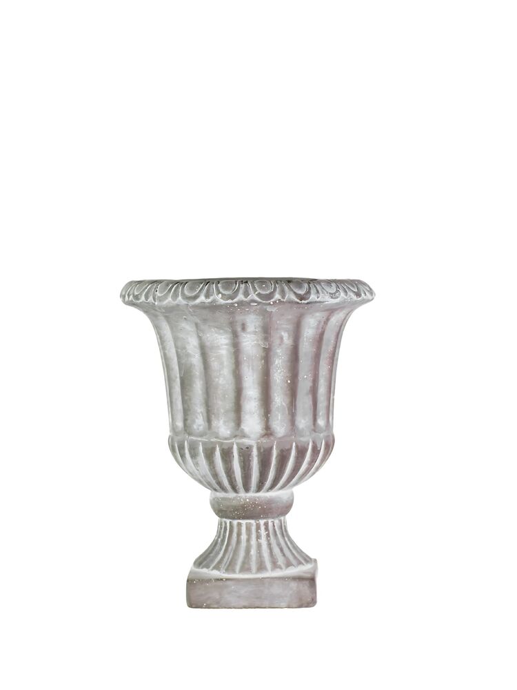 6.5 Inch Gray Urn Cement Planter 5.5W x 6.5H -- 8 Per Case