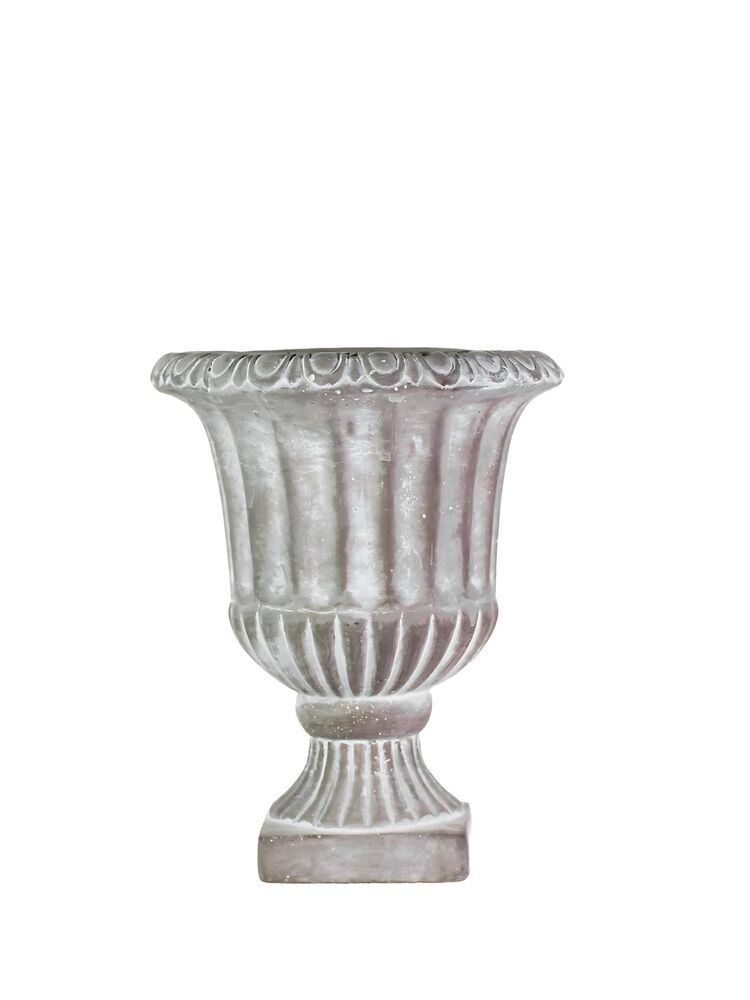 8 Inch Gray Urn Cement Planter 6.5"W x 8"H -- 4 Per Case