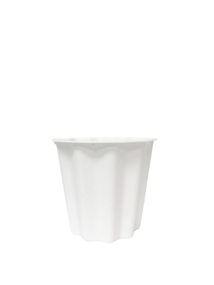 6J White Bucket Plastic Planter 9"W x 7.5"H -- 96 Per Case